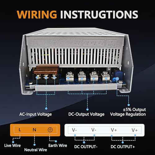 High-Performance 600 W AC to DC Power Adapter – Universal 110 V/220 V Input to Stable 12 V Output – Perfect for LED Lighting, CCTV Surveillance, and RV Power Solutions – Robust 50 A Switching Regulator for Dependable Energy Delivery and Enhanced Device Compatibility