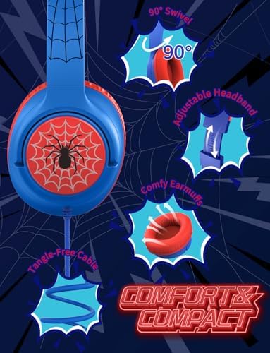 i Clever Kids Headphones: Safe 85 d B Volume Limit, Ergonomic Foldable Design, Superior Stereo Sound, 3.5 mm Jack Compatibility – Ideal for Travel, School & Home Use – Stylish Blue-Green for Boys & Girls