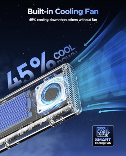 ORICO Transparent M.2 NVMe SSD Enclosure – Ultra-Fast USB 3.2 Gen 2 Adapter for PCI-E M-Key SSDs (2280/2260/2242/2230) – Lightweight and Durable External Solid State Drive Case with Tool-Free Setup and USB Type-C Support for Seamless Data Transfer