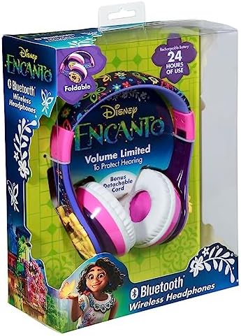 Discover the Enchantment of Disney Encanto Kids Bluetooth Headphones – Safe Volume-Limited Wireless Earphones with Built-in Microphone for Portable Fun and Comfort on the Go! Perfect for Young Dreamers, These Foldable Headphones Offer Hassle-Free Connectivity and Enhanced Listening Safety. Enjoy Quality Sound with Volume Control Tailored for Kids, Ideal for Home, Travel, or Adventures. Versatile AUX Cord Included for Added Compatibility with All Devices. Durable and Easy to Clean, These Stylish Earphones Ensure Your Child’s Favorite Tunes Are Always Within Reach. Let Their Imagination Soar with Every Beat!