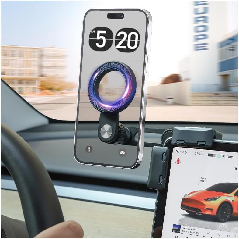 Transform Your Tesla Journey with the Ultimate Magnetic Phone Mount – Premium Metal Pull Rod for Model 3, Model Y & Cybertruck – Effortless Compatibility with i Phone 12 to 16 Pro Max & Plus – Elevate Convenience and Safety for Hands-Free Navigation & Control – Sleek Design Enhances Your Tesla’s Interior Aesthetics – Hassle-Free Tool-Free Installation for Instant Use – A Must-Have Accessory for Modern Drivers Seeking Functionality and Style.