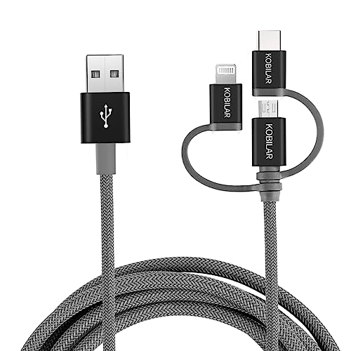 Revolutionize Your Charging Experience with the Apple MFi Certified 3-in-1 Multi Charger Cable – Lightning, Type-C, and Micro Connectors for Seamless Compatibility with i Phone, i Pad, Samsung, Pixel, Mac Book Pro/Air, and Android Devices – Fast Charging and Car Play Ready for Ultimate Convenience and Performance