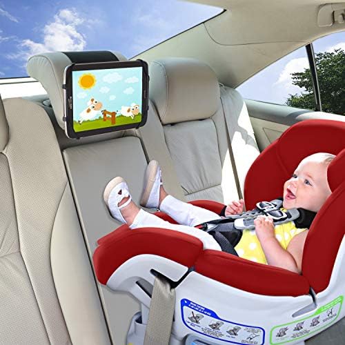 Universal Car Headrest Mount Holder by TFY – Hands-Free Entertainment for 4.5-6 Inch Phones & 7-10.5 Inch Tablets with Durable Silicon Net – Adjustable Angle Design for Optimal Viewing – Perfect for Family Road Trips & Daily Commutes