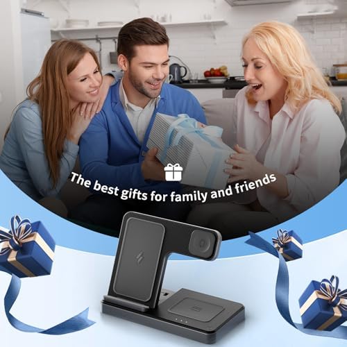 Portable 3-in-1 Wireless Charging Station: Qi Fast Charger Stand for i Phone 12-16 Pro Max, Apple Watch Series 10-2, Ultra & SE, Air Pods Pro 2-4 – Foldable Travel Design for Effortless Charging & Stylish Organization (White)