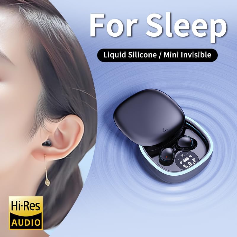 Ultra-Compact Wireless Sleep Earbuds | Advanced Bluetooth 5.4 Noise Cancelling Headphones for Side Sleepers | Immersive Hi-Fi Stereo & Deep Bass | Invisible White Comfort for Disturbance-Free Rest and Daily Use