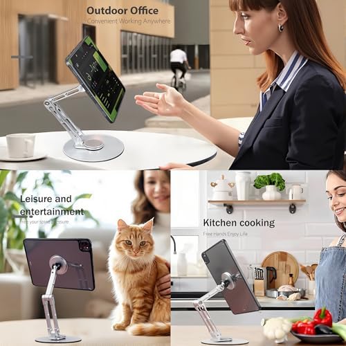 Revolutionary Magnetic i Pad Desk Stand: Ergonomic 360° Adjustable Aluminum Alloy Holder for Ultimate Comfort and Productivity | Portable Tablet Accessory for Home, Office, and Meetings – Universal Compatibility for All Tablets