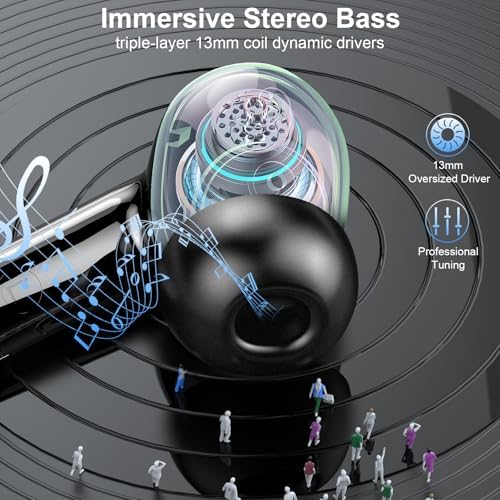 Revolutionize Your Sound with Bluetooth 5.4 Wireless Earbuds – 45 Hours of Playtime, IP7 Waterproof, Hi-Fi Stereo Audio & 4 ENC Noise-Cancelling Microphones for Crystal-Clear Calls – Ergonomic Comfort for Android & i OS Users – Your Ultimate Audio Companion for Any Adventure