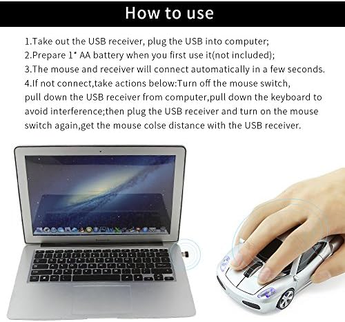 Rev Up Your Productivity with the CHUYI Sports Car Shaped Wireless Mouse – 1600 DPI, Cordless Optical Design for Effortless Use at Home, School, or Office, Perfect Gift for Tech Enthusiasts (Vibrant Blue)