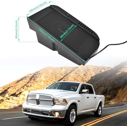 KEWISAUTO Premium Wireless Charger for Dodge Ram 1500 (2013-2015) & Ram 2500/3500 (2010-2015) – Effortless Qi Charging Pad for Center Console with Fast Charge Technology and Sleek Design – Perfect Accessory for Enhanced Connectivity and Convenience