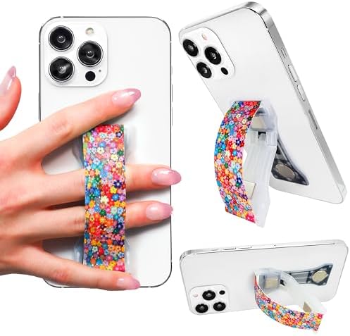 Upgrade Your Smartphone Handling with LOVEHANDLE PRO Premium Phone Grip – Vibrant Daisy Print – Multi-Functional Silicone Strap, Magnetic Mount & Kickstand for Effortless Device Management and Hands-Free Viewing Experience – Ideal for Stylish Mobile Use