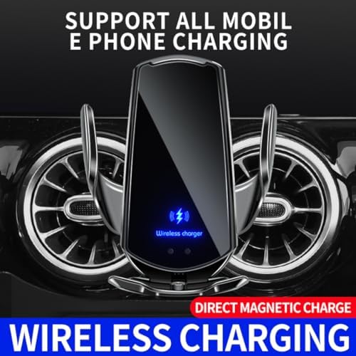 15 W SIHENMY Wireless Car Charger & Auto-Clamping Phone Mount – Fast Charging for i Phone 14/13/12 Mini/Pro Max & Samsung Galaxy S23/S22/S21+ – Stylish Red Vehicle Accessory for Effortless One-Handed Operation & Enhanced Compatibility