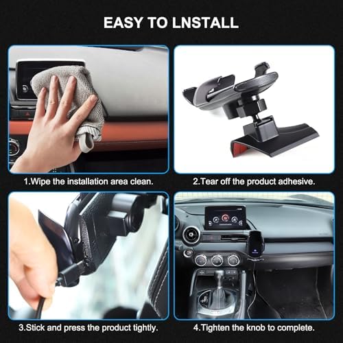 Mazda MX-5 ND 2016-2024 Air Vent Phone Holder Mount – Universal Smartphone Car Mount for Hands-Free Navigation and Communication, Quick Install, 360-Degree Adjustable Viewing Angle, Essential Driving Accessory for Enhanced Safety and Convenience
