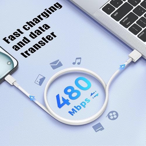 Ultimate 20 W Fast Charging Solution: Apple Certified 6 ft USB-C to Lightning Cable with High-Speed Charger Block – Ideal for i Phone 14 Pro Max, 13 Plus, 12 Mini, 11 & i Pad – Convenient 2-Pack for Home and On-the-Go Use