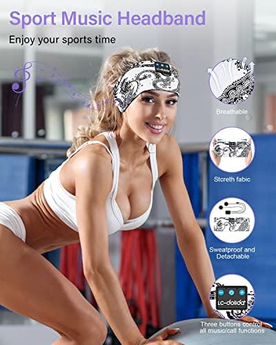 Revolutionary Wireless Sleep Headband with HD Sound: Ultimate Comfort Bluetooth Earphones for Relaxation, Fitness, and Travel – Sweat-Resistant Eye Mask for Active Lifestyles and All-Night Use