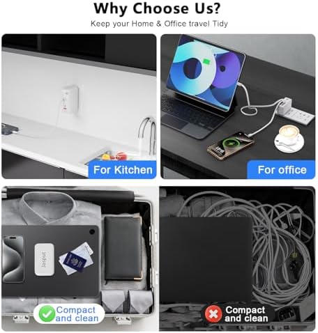 Ultimate 4-in-1 Retractable Wall Charger with Dual USB Ports – 40 W Fast Charging for i Phone 16/15/14/13, Galaxy S24/S23, LG & Pixel – Compact Multi-Device Charger with Tangle-Free Cables for Enhanced Portability and Compatibility