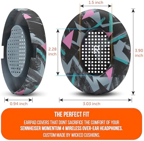 Transform Your Sennheiser Momentum 4 with WC Sweat Z Earpad Covers – Stylish Black Camo Protection for Active Lifestyles – Sweatproof, Washable Silicone Ear Pads for Ultimate Comfort and Enhanced Longevity