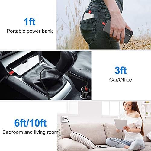 Premium 10 FT Braided USB Type-C Cable 5-Pack – High-Speed 3 A Fast Charging for Samsung Galaxy S10/S9/S8 Plus, Note 10/9/8, LG V50/V40/G8/G7 – Durable and Flexible Charge & Data Transfer Solution – Essential Accessory for Home, Office, and Travel