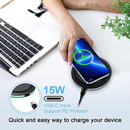 15 W Fast Wireless Charger Pad for Google Pixel 9 & Samsung Galaxy S25 | Universal Compatibility & Rapid Power Boost | Sleek Anti-Slip Design for Home & Office | Essential Wireless Charging Station for Modern Devices