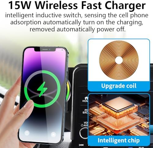 Car Magnetic Phone Mount for Honda CRV CR-V 2023 2024 2025 and Honda HRV HR-V 2023-2025 Auto Interior Accessories Best Cell Phones Holder Fast 15W Wireless Charger Charging GPS Screen Stand – Enhanced Compatibility and Speed