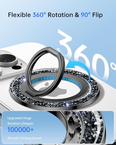 Syncwire Magnetic Phone Ring Holder – Titanium Alloy Kickstand for i Phone 12-16 Pro Max & Compatible Android Devices – Ergonomic Design, Enhanced Mag Safe Stability, Lightweight Grip for Ultimate Hands-Free Convenience