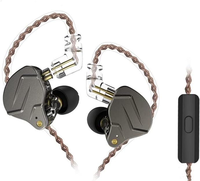 Elevate Your Audio Experience with KZ ZSN Pro X Wired Earbuds – Premium Hybrid IEMs Featuring 1 BA & 1 DD for Rich Bass and Crystal Clear Sound, Ergonomic Comfort for All-Day Wear, Detachable Cable for Personalization, Perfect for Musicians and Audiophiles, Stylish Gold Finish Enhancing Device Compatibility
