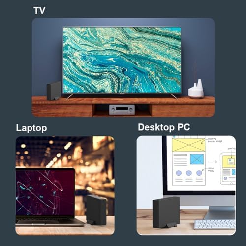 GODO USB 3.0 Vertical Hard Drive Enclosure for 3.5 Inch SATA HDD/SSD – Premium Aluminum Dock with UASP Technology, Supports Up to 18 TB Storage, Space-Saving Design, Power Adapter Included for Enhanced Performance and Compatibility