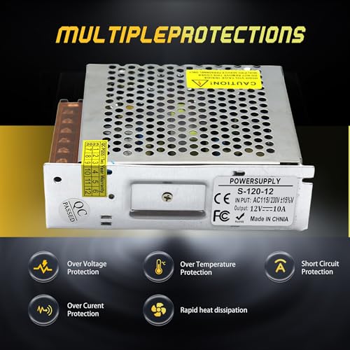 High-Performance 600 W AC to DC Power Adapter – Universal 110 V/220 V Input to Stable 12 V Output – Perfect for LED Lighting, CCTV Surveillance, and RV Power Solutions – Robust 50 A Switching Regulator for Dependable Energy Delivery and Enhanced Device Compatibility