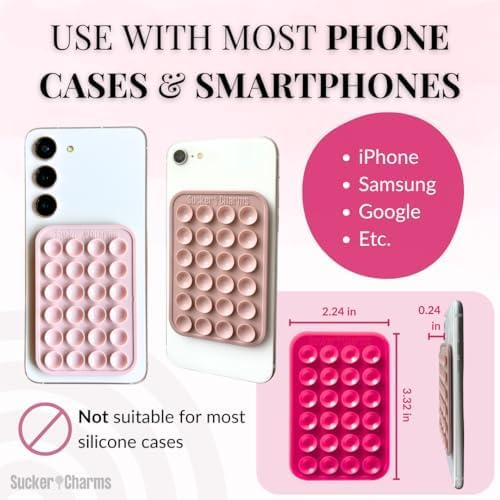 Lavender Fizz Silicone Phone Mount – Versatile Hands-Free Suction Holder for i Phone & Android – Ideal Tik Tok Filming & Video Call Accessory – Secure, Removable Grip for Effortless Mobile Use – Stylish & Functional Design for On-the-Go Convenience
