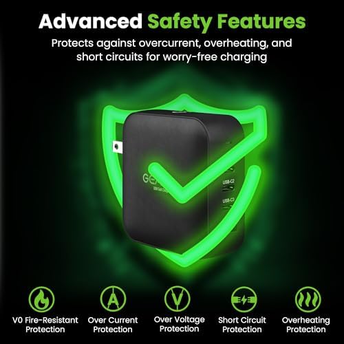 100 W Ga N USB-C Power Adapter – High-Efficiency Multi-Port Charger Hub with 4 PD 3.0 Outputs for Rapid Charging of Laptops, Smartphones, and Tablets – Compact Travel-Friendly Design Ideal for Apple, Samsung, Dell, Mac Book Pro/Air, i Phone, i Pad, and Google Pixel – Ultimate Power Solution for Home and On-the-Go