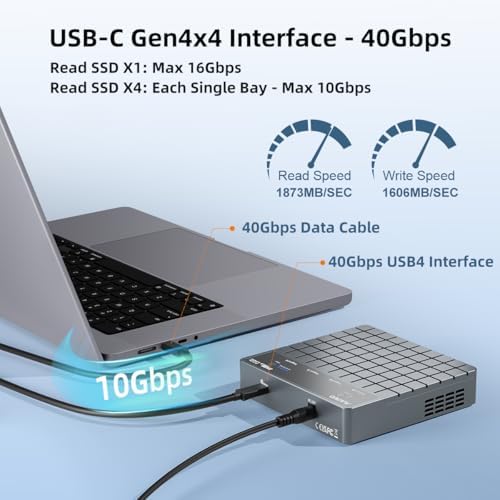 MAIWO 40 Gbps M.2 NVMe SSD Enclosure – Ultra-Fast USB4 Type-C Adapter for 8 TB SSDs – Tool-Free Installation with Thunderbolt 3/4 Compatibility – Durable Aluminum Alloy Design for Optimal Heat Dissipation – Perfect for Gamers and Creative Professionals
