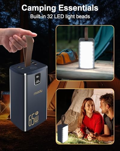 Miady 50000 m Ah High-Capacity Power Bank – Ultimate 65 W Fast Charging Portable Charger for Laptops, Smartphones & Tablets – USB-C Output for Maximum Compatibility and Reliability – Ideal for Travelers & Professionals on the Go