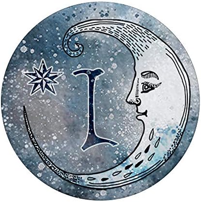 Crescent Moon Stars Monogram Initial Letter I Boho Hippie PopSockets Grip and Stand for Phones and Tablets – Enhanced Compatibility and Speed
