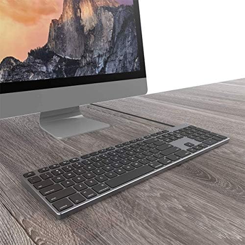 Sleek Aluminum USB Wired Keyboard with Numeric Keypad for Mac & PC – Effortless Data Entry, Plug-and-Play Convenience, and Enhanced Durability for Ultimate Typing Comfort