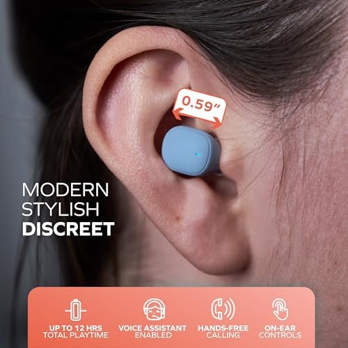 Coby Mini True Wireless Earbuds – Ultra-Compact Bluetooth Earbuds with 12-Hour Playtime, Built-in Microphone, and Lightweight Design for All-Day Comfort – Perfect for On-the-Go Music and Calls (White)