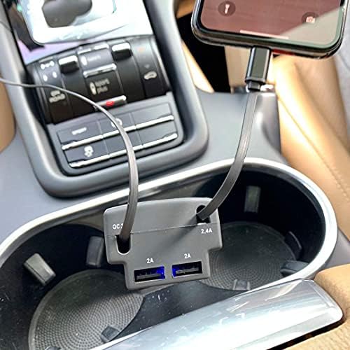Effortless Charging on the Go: Advanced Retractable Car Charger with Dual USB Ports, Fast 3.1 A Power, and 3 ft Tangle-Free Cables for i Phone & Android Devices – Ultimate Car Accessory for Seamless Connectivity and Safety
