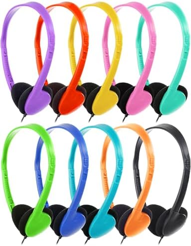 Elevate Classroom Learning with Bulk 30 Pack Kids Headphones – Adjustable Earphones Featuring 3.5 mm Jack for Optimal Audio Clarity – Durable Black Design for Students, Libraries, and Study Sessions – High-Quality Sound for Enhanced Focus and Engagement