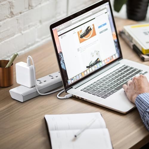 100 W USB-C Mac Book Pro Charger with 5.9 ft Cable – Rapid Charging for Mac Book Pro 16/15/14/13, Mac Book Air 13, and i Pad Pro (2018-2022) – Intelligent Device Recognition & Safety Features for Efficient Power Delivery – Compact and Portable Design for On-the-Go Users