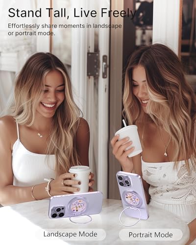 typecase Folding Phone Stand: Foldable Smartphone Holder for Desk – Ultra Thin Adjustable Kickstand – Magnetic Phone Grip Home Desk Accessories Compatible with Phone Tablets – Enhanced Compatibility and Speed