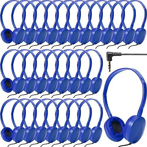 Flutesan 30 Pack Kids Adjustable Wired Headphones – Colorful Stereo Sound Earbuds for School, Travel, and Home – Comfortable, Tangle-Free Design for Enhanced Learning and Group Activities – Ideal for Boys and Girls