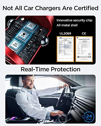 MRGLAS 90 W USB-C Car Charger: Ultra-Fast PD45 W & QC45 W Compatibility with 3.3 ft Type C Cable, Durable All-Metal Design, Flush Fit for Seamless Integration in Vehicles – Ideal for i Phone 16/15, Samsung S25/S24/S23 Ultra, Pixel 8/8 Pro/7 – Power Up on the Go!