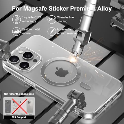 Universal Magnetic Charging Ring Kit – 2-Pack Mag Safe Stickers for i Phone & Galaxy Devices – Effortless Wireless Charging Conversion, Enhanced Speed, and Stylish Ti-Natural Design – Compatible with Pro Max, Mini, S24/S23 Models for Quick Power-Ups and Secure Connections – Elevate Your Charging Experience with Durable, Easy-to-Install Accessories
