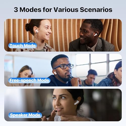 Bluetooth 5.4 Wireless Noise Cancelling Earbuds with Real-Time Multi-Language Translation – High-Fidelity Sound and Deep Bass for Travelers and Audiophiles – Stylish Black Ergonomic Design for Ultimate Comfort and Versatility