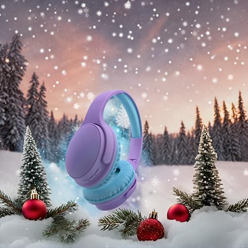 Light Blue Kids Bluetooth Headphones – Safe 93 d B Volume Limitation for Ear Protection – Foldable & Travel-Friendly Design – Built-in Microphone for Hands-Free Calls – Comfortable Wireless Headphones for Toddlers and Children – Perfect for School, Home, and Fun Activities