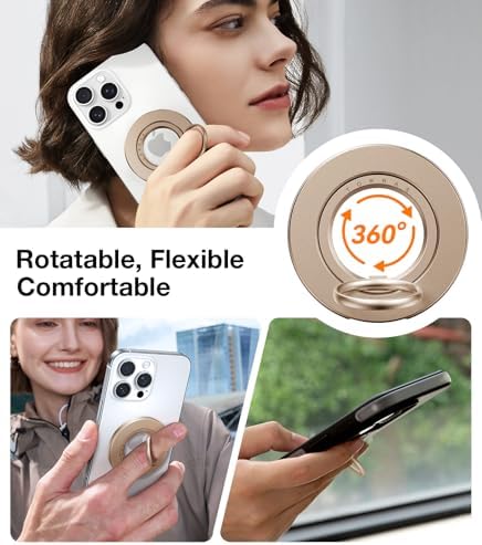 Elevate Your Mobile Experience with TORRAS 2025 Upgrade Dual-Ring Mag Safe Phone Grip Holder in Desert Titanium Gold – Ultimate Compatibility for i Phone 16/15/14/13/12/11, Samsung & Google Devices, Innovative Magnetic Kickstand for Effortless Hands-Free Viewing and Enhanced Stability