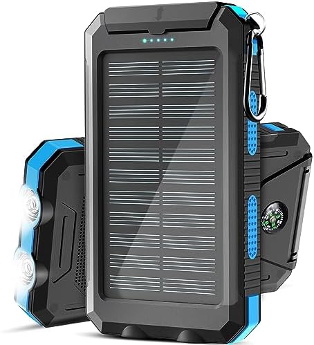 Ultimate 38800 m Ah Waterproof Solar Power Bank – High-Capacity Outdoor Charger with Dual USB-C Ports & Integrated LED Flashlights for i Phone, Samsung, i Pad – Perfect for Camping, Hiking, and Outdoor Adventures