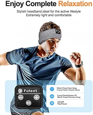 Fulext Bluetooth Sleep Headphones Headband – Ultimate Comfort for Side Sleepers, Thin HD Stereo Sound Quality – Ideal for Insomnia Relief and Travel Convenience – Perfect Gift for Men and Women – Enhanced Compatibility, Long-Lasting Battery Life for All Night Relaxation
