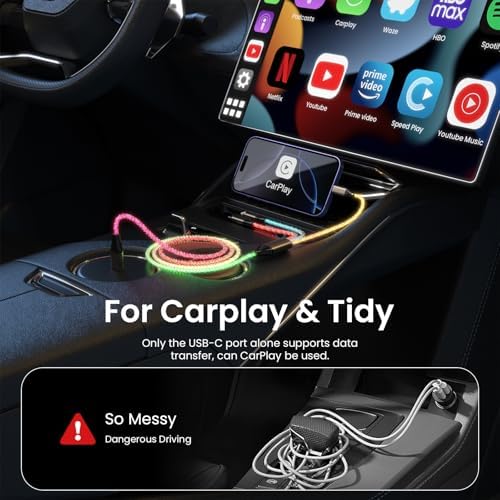 Illuminate Your Charging Routine with the 66 W RGB LED Light Up 3-in-1 USB C Charger Cable – Versatile 4 FT Cord for i Phone 16/15/14/13/12, i Pad Pro, Samsung, and Pixel Devices – Fast Charging with Enhanced Compatibility and Stylish Glow