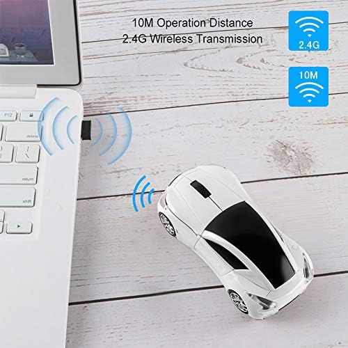 Sleek Yellow Wireless Car Mouse – Cool Sports Car Design for Enhanced Precision with 1600 DPI Optical Technology | Lightweight & Portable USB Receiver Mouse for Laptops, PCs, and Travel | Perfect Gift for Tech Lovers and Professionals