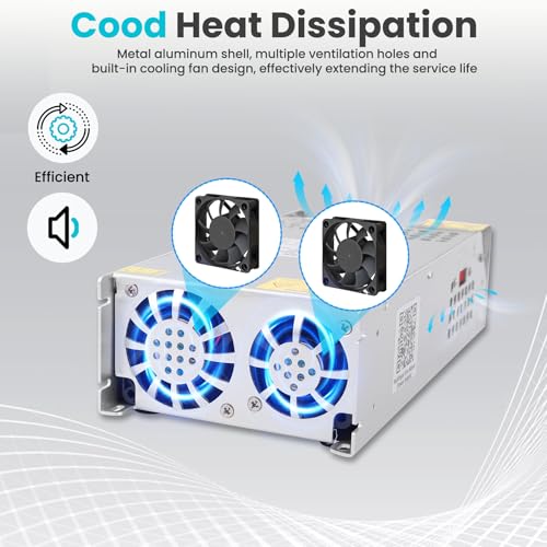 High-Performance 110 V AC to 12 V DC Power Supply Transformer – 50 A 600 W Switching Mode Adapter for CCTV Systems, 3 D Printers, and Security Equipment – Unmatched Efficiency and Broad Compatibility