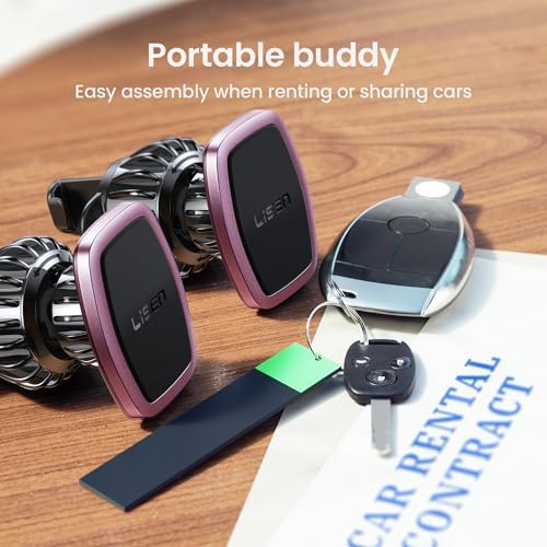 LISEN Dual Pack Magnetic Phone Holder for Car Vent – Military-Grade 6 Magnet System for Ultimate Stability, Compatible with i Phone 16/15/14/13 Pro Max Plus and Samsung S25 – Effortless Installation and Universal Fit for All Vehicles